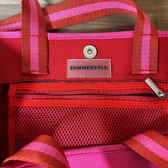 Summersalt Pink and Red Tote Bag with Minimalist Design - Picture 4 of 4